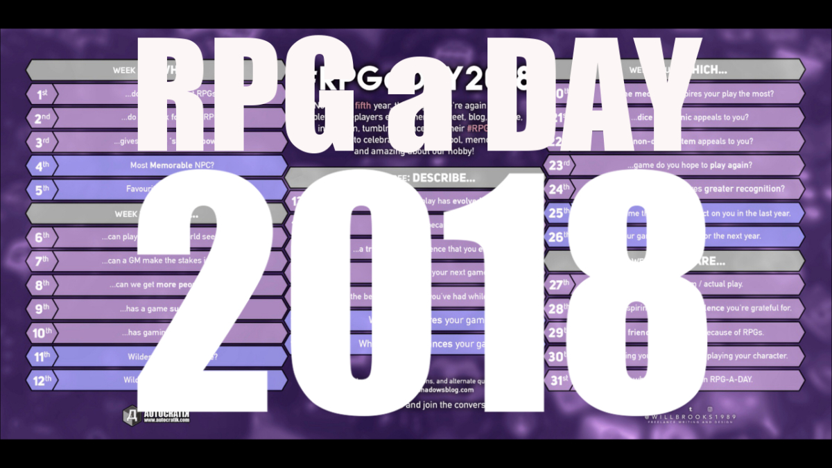 Day 4: #RPGaDay 2018 – “Memorable” | Casting Shadows
